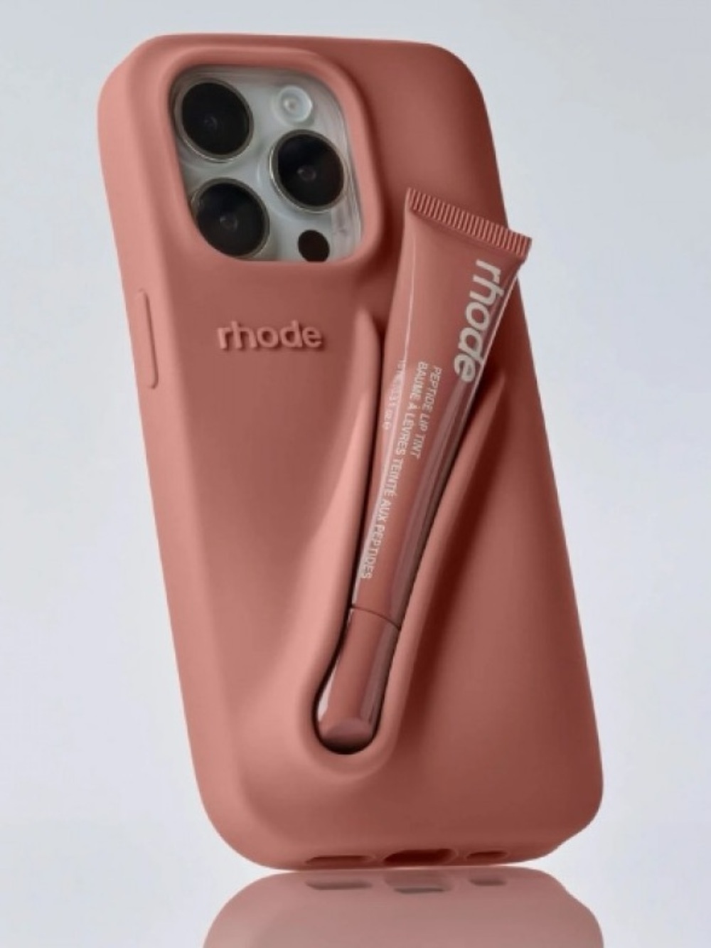 LNIB rhode iPhone 13 Pro Toast Peptide Lip Holder Silky Silicone Case